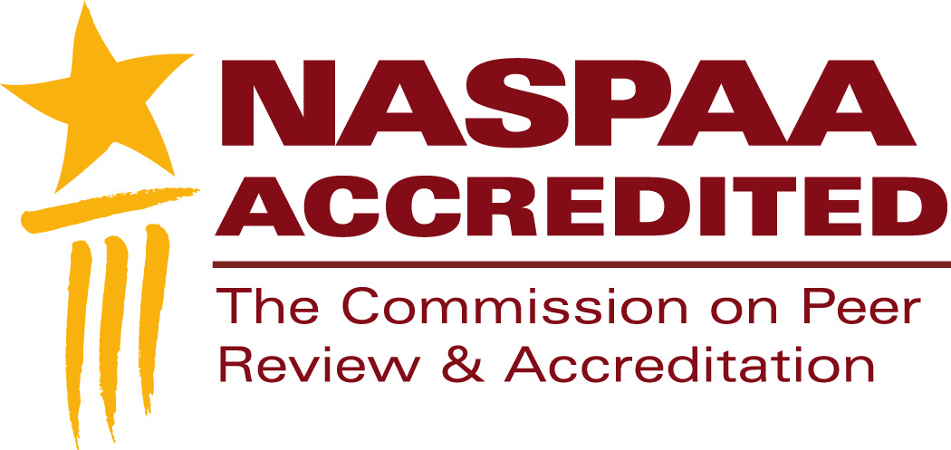 NASPAA logo - maroon lettering, gold star 